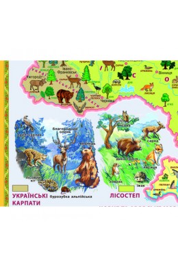 Карта "Растения и животные". Моя Украина (на планках)
