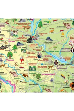 Моя перша карта України, карта Рослинний та тваринний світ. Народні промисли. Природно-заповідний фонд  (на планках)