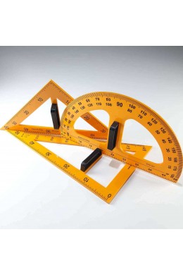  Демонстраційний комплект вимірювальних приладів (лінійка 1м, 2 трикутники, циркуль, транспортир)