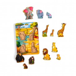 Дерев'яні вкладки більше або менше: Родина – дикі тварини