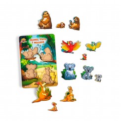 Дерев'яні вкладки більше або менше Мама, тато і малюк