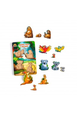 Дерев'яні вкладки більше або менше Мама, тато і малюк