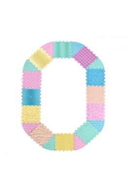 Масажний килимок Пазли 12 елементів + ​​8 Секторів ПАСТЕЛЬ