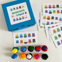 Гра для вивчення кольорів з картками  Жабенята (10 кольорів)