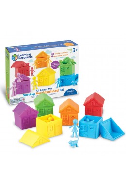 Набор «Цветные домики» с фигурками "Семья" для сортировки