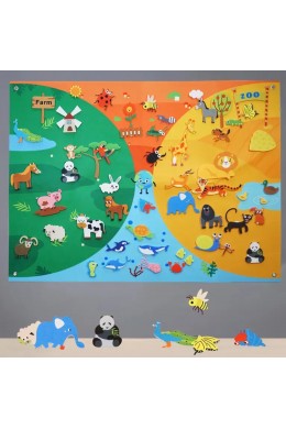 Розвиваюча фетрова гра Хто? де мешкає?